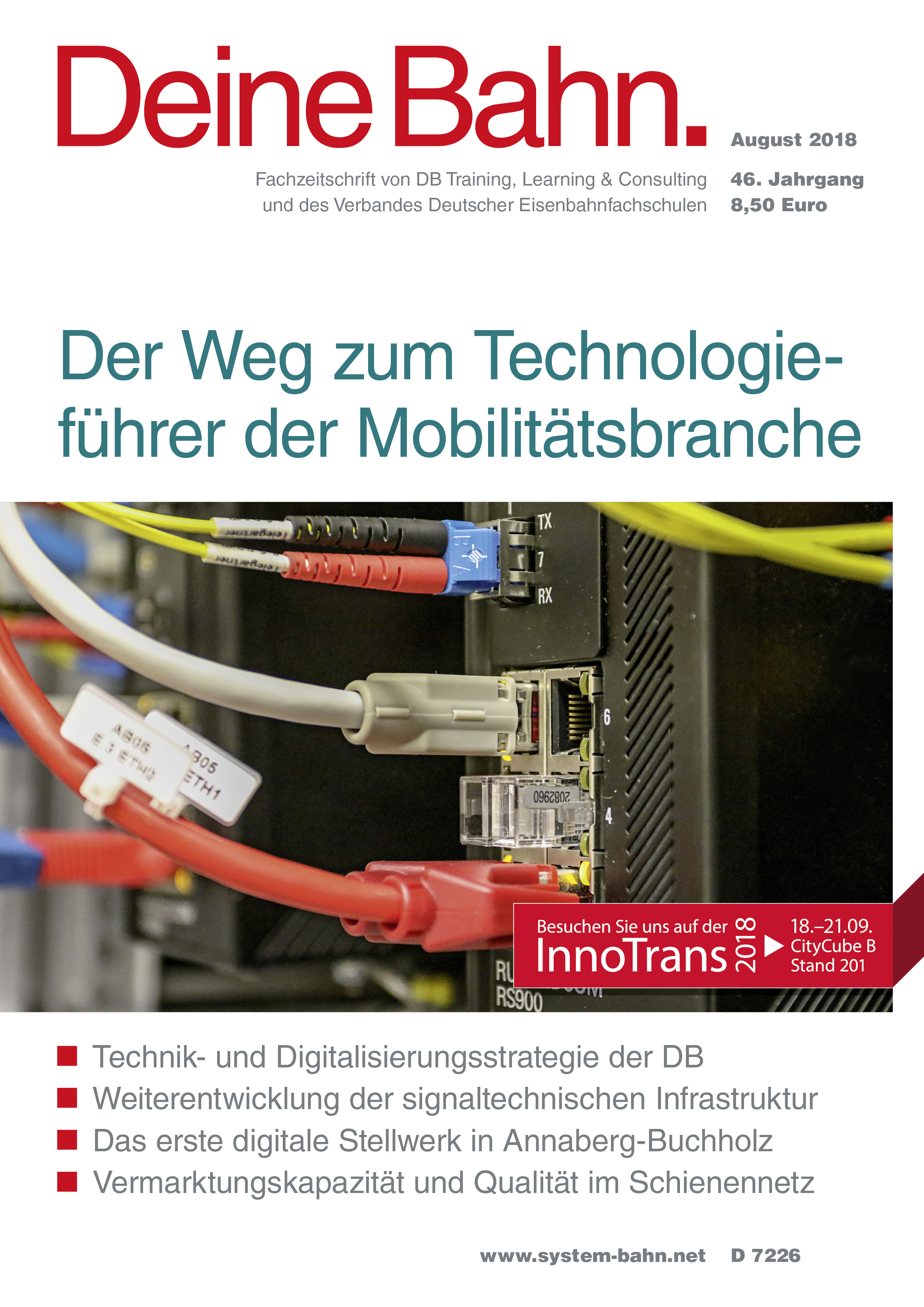 Fachzeitschrift Deine Bahn August 2018 Umschlagmotiv